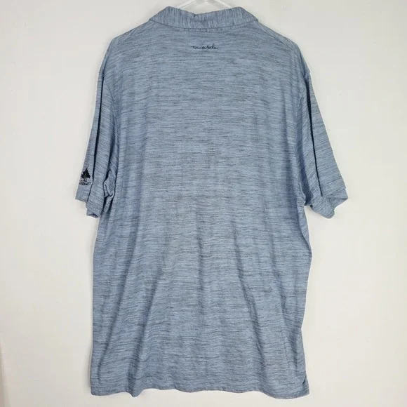 Travis Mathew Polo Shirt Men XXL Blue/Black Heather Performance The Retreat Golf - Picture 9 of 13